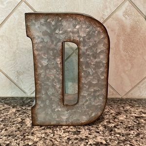 NWT Rustic Metal Letter “D”